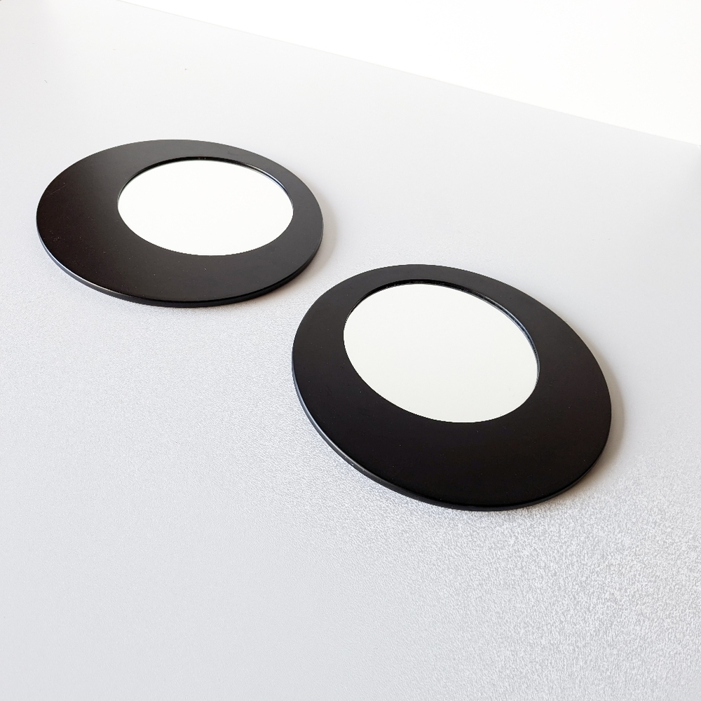 SET Ikea Y2k Black Circle Mirrors